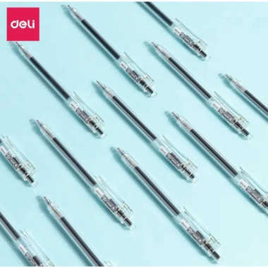 Bút Gel Deli A623 0.5mm Suốt - Mực Đen Nhanh Khô, Viết Êm Trơn, Giá 12.000 đồng