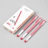 Bút gel GuangBo B72.009 0.5mm 10 viên, thân trong suốt, mực xanh đen đỏ, viết êm trơn - giảm giá 65k 9