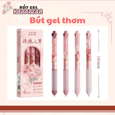 Bút gel KABABEAR mực thơm 3 hương hoa hồng coffee sữa - Giá chỉ 18.000 đồng
