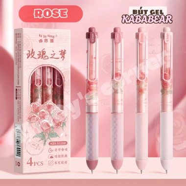 Bút gel KABABEAR mực thơm 3 hương hoa hồng coffee sữa - Giá chỉ 18.000 đồng