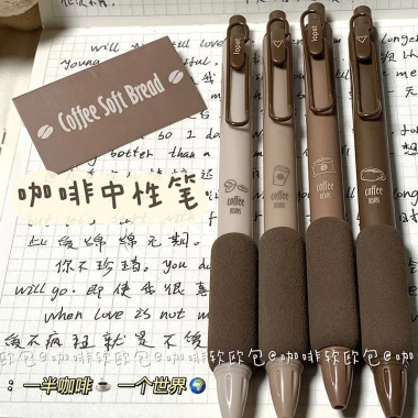 Bút gel Lopet Coffee Soft Bread mực đen - Nâu cafe, giảm còn 25.000đ, bền màu, mượt