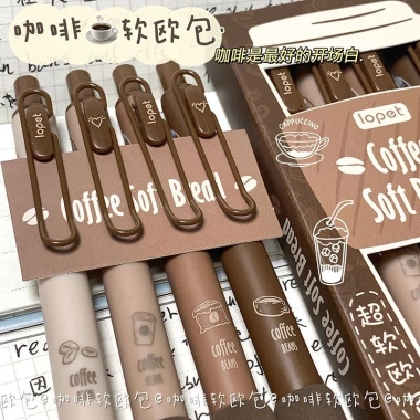 Bút gel Lopet Coffee Soft Bread mực đen - Nâu cafe, giảm còn 25.000đ, bền màu, mượt 6 Bút gel Lopet Coffee Soft Bread mực đen - Nâu cafe, giảm còn 25.000đ, bền màu, mượt 6