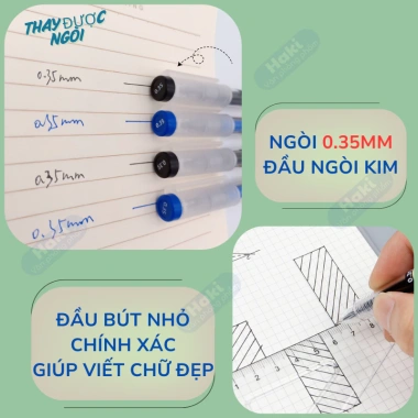 Bút gel Muji và HAKI B50, mực nước 0.5 và 0.35mm, đa màu dễ thương, giảm giá 35.000₫ 5 Bút gel Muji và HAKI B50, mực nước 0.5 và 0.35mm, đa màu dễ thương, giảm giá 35.000₫ 5
