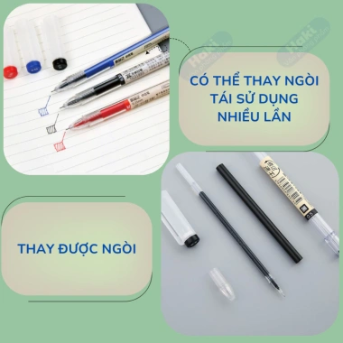 Bút gel Muji và HAKI B50, mực nước 0.5 và 0.35mm, đa màu dễ thương, giảm giá 35.000₫