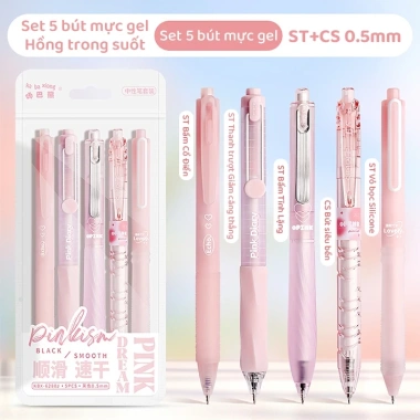 Bút gel M.Y mực đen 0.5mm pastel Set 5 chiếc Thiết kế thời trang nhanh khô giá 39.000₫