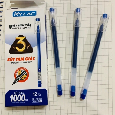Bút gel Mylac 0.5mm KO RUỘT siêu mướt, không gai, không tắc mực, thân tam giác - xanh, đen, đỏ GP001 giá 19.900₫ 5 Bút gel Mylac 0.5mm KO RUỘT siêu mướt, không gai, không tắc mực, thân tam giác - xanh, đen, đỏ GP001 giá 19.900₫ 5