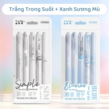 Bút gel M.Y.Never 0.5mm mực đen pastel set 5 chiếc Giá 45.000, nhanh khô 10