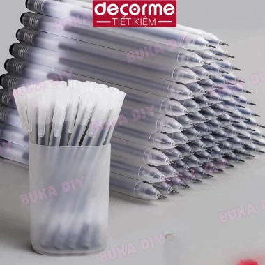Bút gel nắp cài mực đen xanh đỏ 0.5mm, thay ngòi, vỏ nhám, viết khô nhanh, êm - chỉ 23.500₫