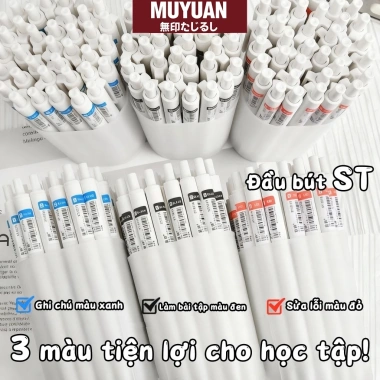 Bút gel nắp nhấn 30 cây - mực đen xanh đỏ, viết mượt không đứt, chỉ 14.000 VND