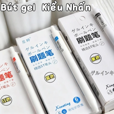 Bút gel nắp nhấn 30 cây - mực đen xanh đỏ, viết mượt không đứt, chỉ 14.000 VND