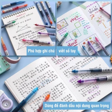 Bút gel ngòi 0.5mm nhiều màu sắc đẹp – Dùng cho học sinh bullet journal, ghi chú, chỉ 21.500đ