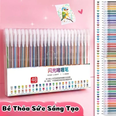 Bút Gel Nhũ Highlight 0.1mm - Nhiều màu, viết êm không lem, hiệu lấp lánh, 59.000₫