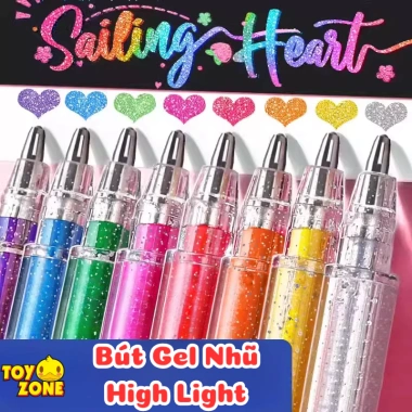 Bút Gel Nhũ Kim Tuyến High Light 0.1mm - Mực siêu đều, mịn, nhanh khô, không lem - 12/24/36/48 màu, giảm giá 55k