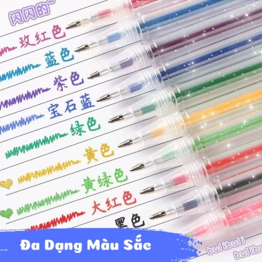 Bút Gel Nhũ Kim Tuyến High Light 0.1mm - Mực siêu đều, mịn, nhanh khô, không lem - 12/24/36/48 màu, giảm giá 55k 4 Bút Gel Nhũ Kim Tuyến High Light 0.1mm - Mực siêu đều, mịn, nhanh khô, không lem - 12/24/36/48 màu, giảm giá 55k 4
