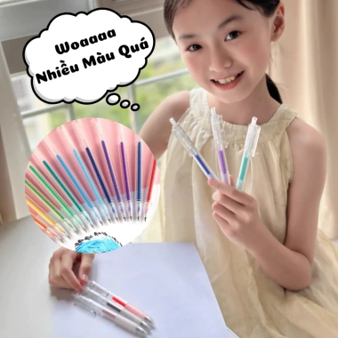 Bút Gel Nhũ Kim Tuyến High Light 0.1mm - Mực siêu đều, mịn, nhanh khô, không lem - 12/24/36/48 màu, giảm giá 55k