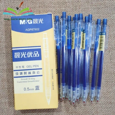 Bút Gel Nước M&G AGP 87.902 - 12 cây, vỏ trong suốt, bấm viết êm, khô nhanh, chỉ 68.000₫