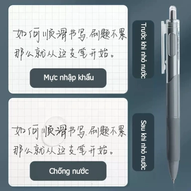 Bút gel QPENZ bi bấm mực nước ngòi 0.5mm pastel Siêu sinh nét mượt không gai tay 2