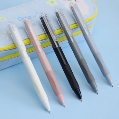 Bút gel QPENZ bi bấm mực nước ngòi 0.5mm pastel Siêu sinh nét mượt không gai tay 8