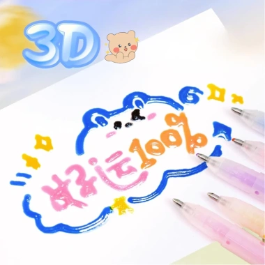 Bút Gel Thạch Nước 3D Mực Nổi Siêu Đẹp – Mực Đều Màu, Nhanh Khô, Viết Trên Mọi Bề Mặt, Giá 55.000₫