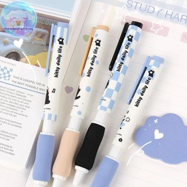 Bút Gel Thewoodfameing 2 Chiếc - Viết Mịn, Nhanh Khô, Hoạt Hình, Dành Cho Văn Phòng Sinh Viên - Quà Tặng