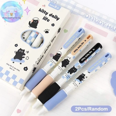 Bút Gel Thewoodfameing 2 Chiếc - Viết Mịn, Nhanh Khô, Hoạt Hình, Dành Cho Văn Phòng Sinh Viên - Quà Tặng