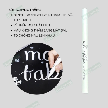 Bút Gel Trắng Viết Nổi Giấy Màu, Đen, Nét Mảnh cho Scrapbook, Bullet Journal Giá 23.900đ 5 Bút Gel Trắng Viết Nổi Giấy Màu, Đen, Nét Mảnh cho Scrapbook, Bullet Journal Giá 23.900đ 5