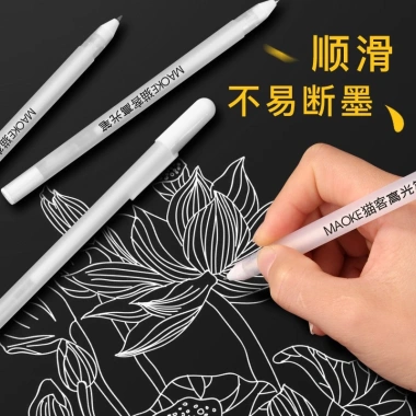 Bút Gel Trắng Viết Nổi Giấy Màu, Đen, Nét Mảnh cho Scrapbook, Bullet Journal Giá 23.900đ
