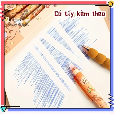 Bút Gel Xóa Được 5 Cây Mực Xanh Dương Ngòi ST 0.5mm - Viết Mượt, Nét Rõ, Phù Hợp Bé Lớp 1 - Giá 35.000đ 8