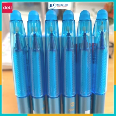 Bút gel xóa được Deli 0.5mm nắp đậy, mực xanh-đen, ruột thay, mã SA108, giá 54.000 VND 3