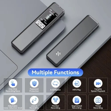 Bút ghi âm kỹ thuật số BACKSTREET MP3 1.536Kbps - Giảm tiếng ồn HD, hỗ trợ thẻ 128GB, phù hợp giáo dục 7