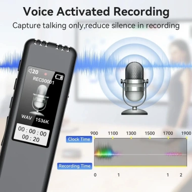 Bút ghi âm kỹ thuật số BACKSTREET MP3 1.536Kbps - Giảm tiếng ồn HD, hỗ trợ thẻ 128GB, phù hợp giáo dục 8