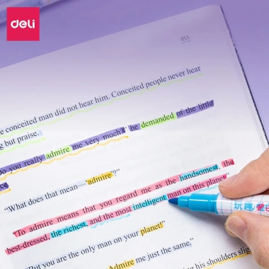 Bút Highlight 2 đầu 8 màu Pastel Deli - Nhớ dòng, tiện lợi cho học sinh, 53.000đ 5