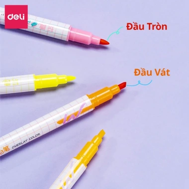 Bút Highlight 2 đầu 8 màu Pastel Deli - Nhớ dòng, tiện lợi cho học sinh, 53.000đ 6