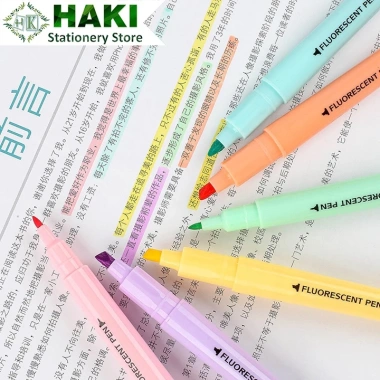 Bút highlight 2 đầu dạ quang HAKI B10 – Nhiều màu cute, bút đánh dấu nhớ dòng, giá 8.000đ 4