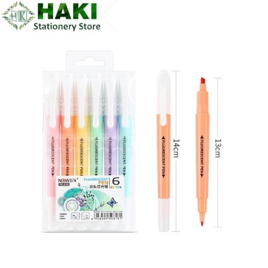 Bút highlight 2 đầu dạ quang HAKI B10 – Nhiều màu cute, bút đánh dấu nhớ dòng, giá 8.000đ 7