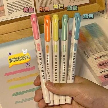 Bút Highlight 2 Đầu Màu Pastel Vintage - Mực Nhạt Không Độc, Giá 28.100₫ 10