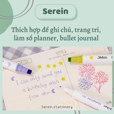 Bút highlight 2 đầu SEREIN DIY con dấu pastel - Nhiều màu Hàn Quốc, giá 9.500₫ 6 Bút highlight 2 đầu SEREIN DIY con dấu pastel - Nhiều màu Hàn Quốc, giá 9.500₫ 6