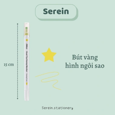Bút highlight 2 đầu SEREIN DIY con dấu pastel - Nhiều màu Hàn Quốc, giá 9.500₫