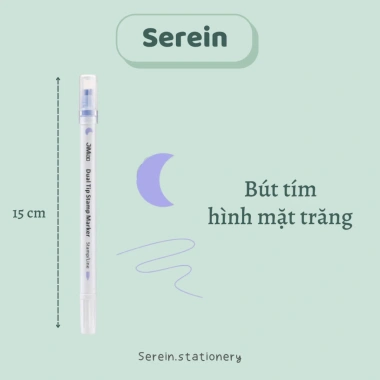 Bút highlight 2 đầu SEREIN DIY con dấu pastel - Nhiều màu Hàn Quốc, giá 9.500₫