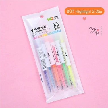 Bút Highlight 3/6 Màu Giá Ưu Đãi 10.000₫ - Tô Nét Sắc, Độ Bám Cao, Siêu Nhẹ