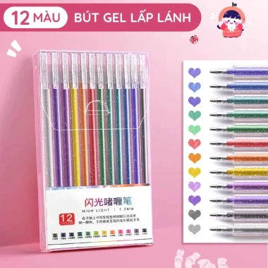 Bút highlight 48 màu nhũ kim tuyến - Đánh dấu sáng bóng, lý tưởng cho học sinh, giá 90.440₫ 9