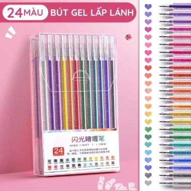 Bút highlight 48 màu nhũ kim tuyến - Đánh dấu sáng bóng, lý tưởng cho học sinh, giá 90.440₫ 10