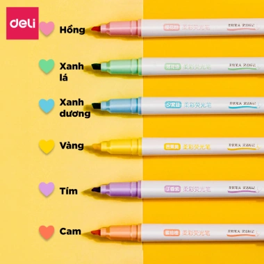 Bút Highlight 6 Màu Cute Pastel Macaron - Set 6 Chiếc Đánh Dấu Nhớ Dòng Giá 59k 2