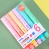 Bút Highlight 6 Màu Macaron Pastel - Dung Lượng Lớn, Dạ Quang Học Sinh và Họa Sĩ, Giá 26k 8