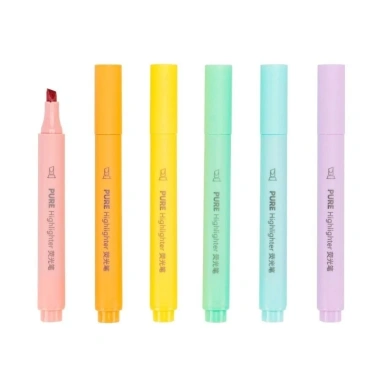 Bút Highlight 6 Màu Macaron Pastel - Dung Lượng Lớn, Dạ Quang Học Sinh và Họa Sĩ, Giá 26k