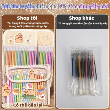Bút Highlight Capybara học sinh - Nhiều màu, kim tuyến lấp lánh, bộ 12/24/36, giá 90.440 VND
