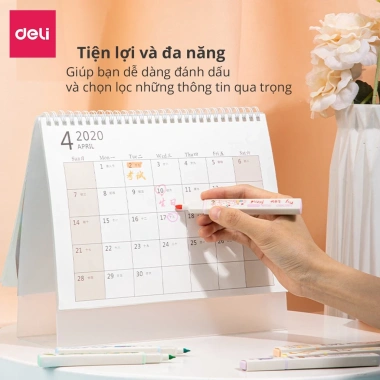 Bút highlight dạ quang Deli nhấn dòng hộp 6 chiếc - Giá ưu đãi 64.000₫ 5