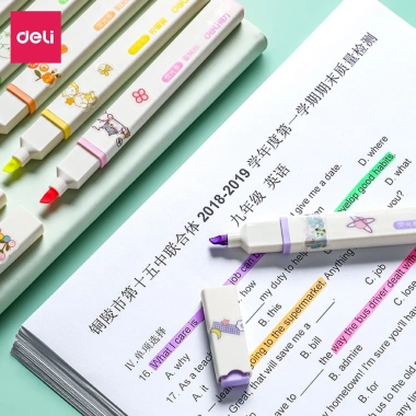 Bút highlight dạ quang Deli nhấn dòng hộp 6 chiếc - Giá ưu đãi 64.000₫ 8