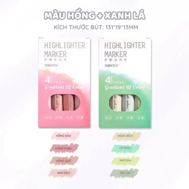 Bút highlight dạ quang – Hộp 4 bút pastel, mực trong trẻo, bền màu, chỉ 41.000₫ 10
