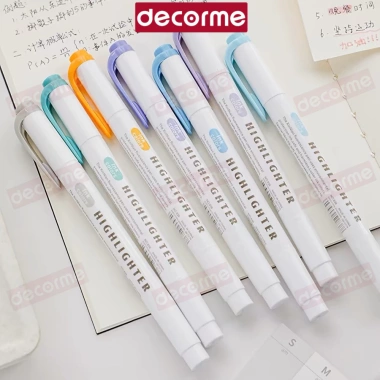 Bút highlight DecorMe dạ quang 2 đầu dube Midliner 15 màu pastel dễ thương - Giá 27.000₫